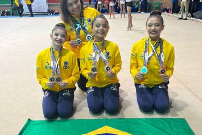 Ginastas amazonenses conquistam ouro para o Brasil no Sul Americano na Colmbia