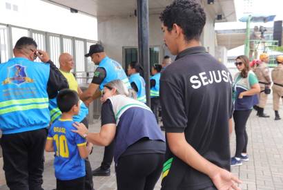 Sejusc realiza ao preventiva em prol de crianas e adolescentes durante Copa na Arena