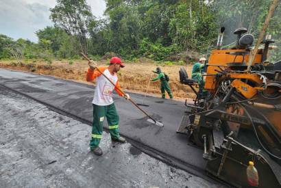 Obras no ramal Sulivan Portela, em Rio Preto da Eva, alcanam 82% de execuo