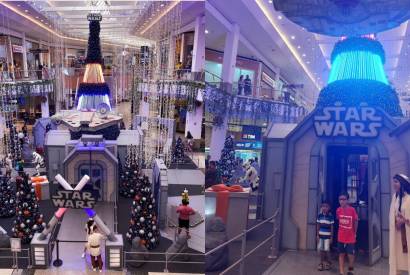 Atrao de Natal do Amazonas Shopping, inspirada em Star Wars, segue funcionando