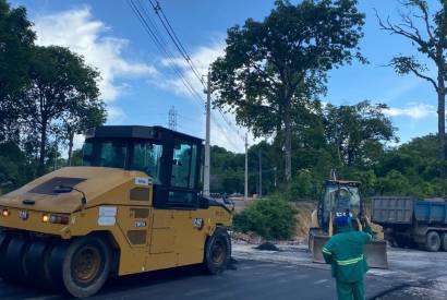 Anel Leste: Governo inicia pavimentao das alas externas do trevo da avenida Oitis