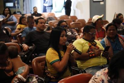 Representantes dos povos indgenas participam da reunio setorial da Lei Paulo Gustavo, nesta sexta-feira