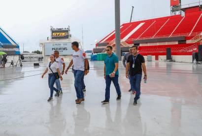 Equipes do Governo do Estado vistoriam obra de reforma e manuteno do Bumbdromo de Parintins