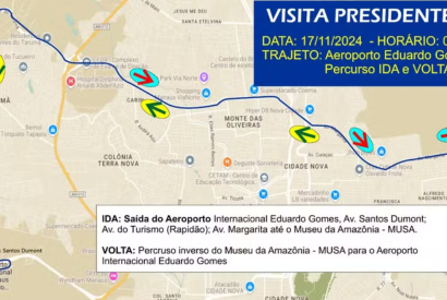 Trnsito de Manaus sofre alteraes para visita do presidente dos EUA neste domingo; veja mudanas
